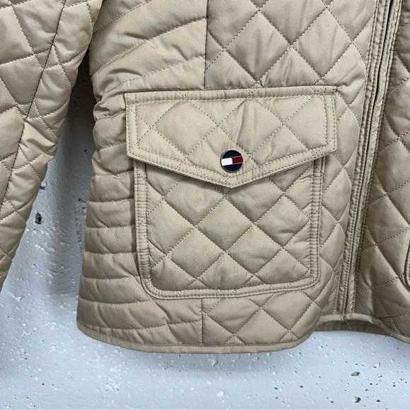 Tommy Hilfiger Women's Size Medium Beige Diamond Quilted Barn Jacket - Picture 5 of 16